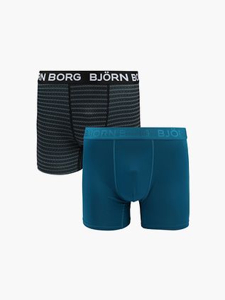 Bjorn Borg Performance Boxershorts i 2-Pack Sort Petrol