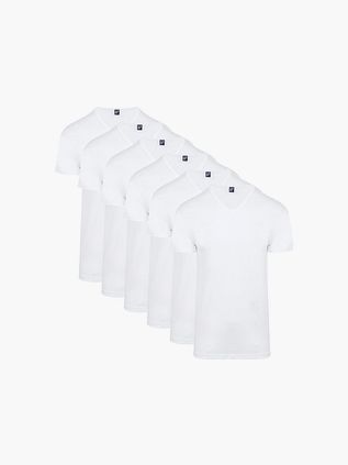 Alan Red Vermont T-Shirt z dekoltem V białe 6-pack