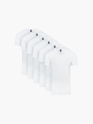 Suitable Vibambo T-shirt med V-hals Hvid 6-Pack