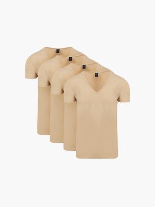 Suitable Unsichtbares Unterhemd Tiefer V-Ausschnitt Vitaru 4er-Pack