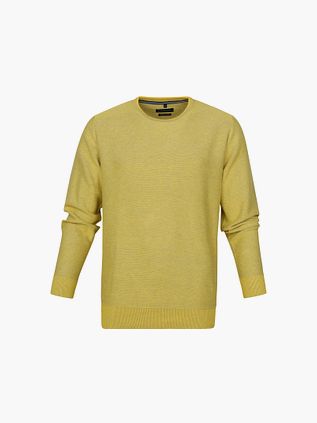 Sweter CASAMODA z okrągłym dekoltem w kolorze żółtym
