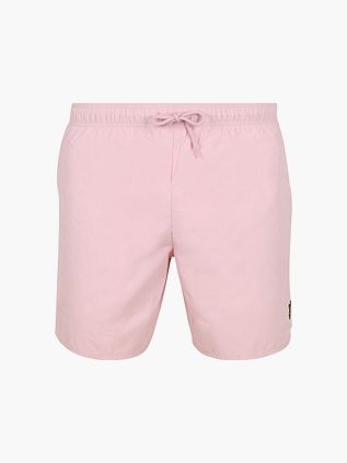 Lyle & Scott jednokolorowe spodenki kąpielowe różowe