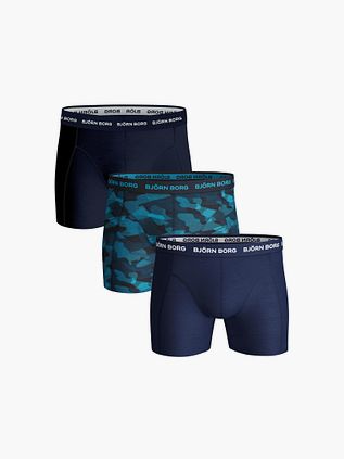 Bjorn Borg Bomuldsstræk Boxershorts 3Pack Mørkeblå