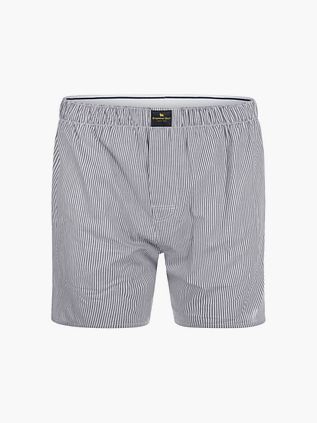 Steppin' Out Boxershorts Oxford Streg Marineblå