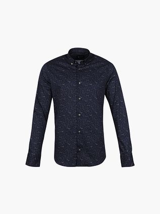 Suitable Skjorte BD Blomster Mørkeblå