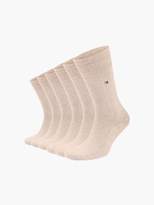 Tommy Hilfiger Classic 6-Pack Calcetines Beige