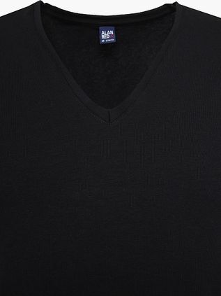 Alan Red T-Shirt NOV de cuello pico Stretch negro pack de 2