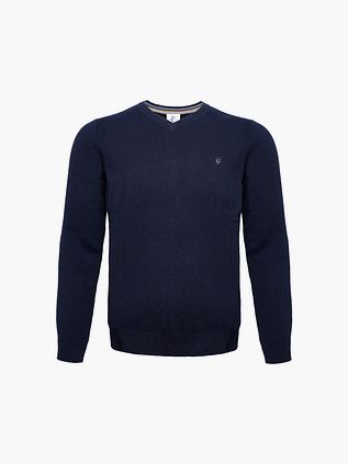 R2 Tröja V-ringning Merinoull Marinblå