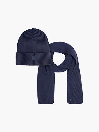 Suitable czapka i szalik granatowe