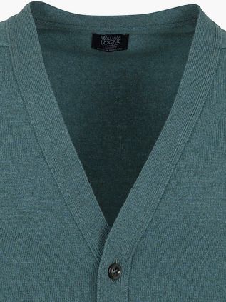 William Lockie Lambswool Cardigan Blue
