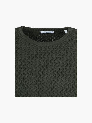 KnowledgeCotton Apparel Field Trui Donkergroen