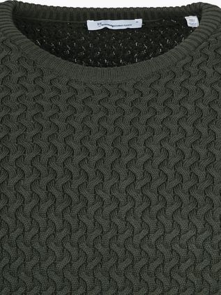 KnowledgeCotton Apparel Pullover Field Dunkelgrün