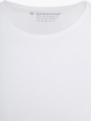 Garage Stretch Basic biały T-Shirt z okrągłym dekoltem