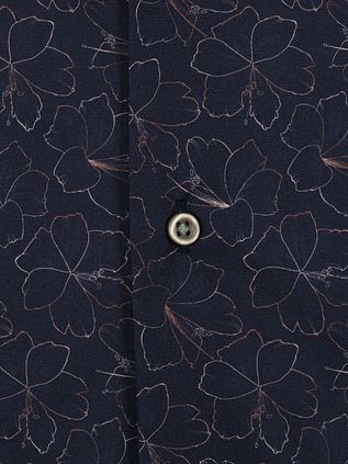 Suitable Skjorte BD Blomster Mørkeblå