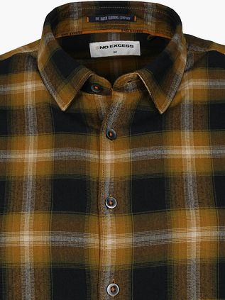 Ingen Overhemd Rutet Olivengrønn