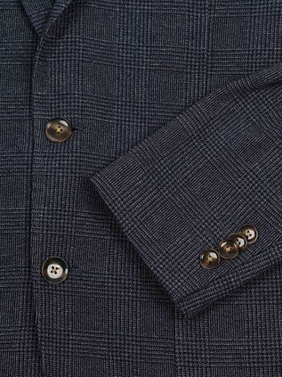 Suitable Fame blazer i marineblå med ternet mønster