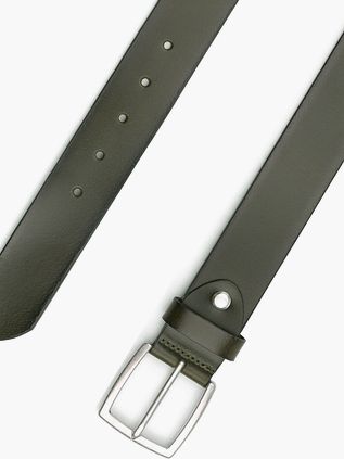 Suitable Leren Riem Groen Washed