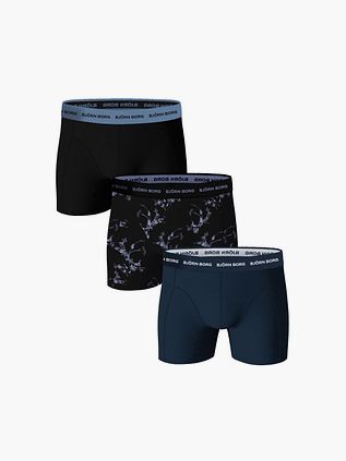 Bjorn Borg Boxershorts Cotton Stretch 3-Pak Sort Blå