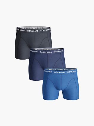 Bjorn Borg Boxershorts 3-pak Ensfarvet Blå