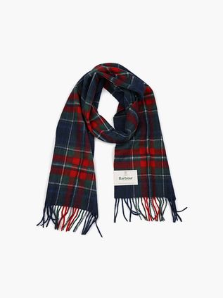 Barbour Sjaal Tartan Wool Cashmere Navy