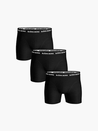 Björn Borg Boxershorts Solid Stretch 3-pack Svart