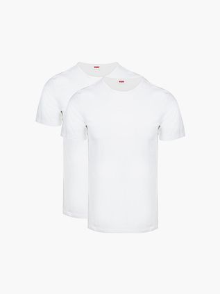 Levi's T-shirt Solid Crew Blanc Lot de 2