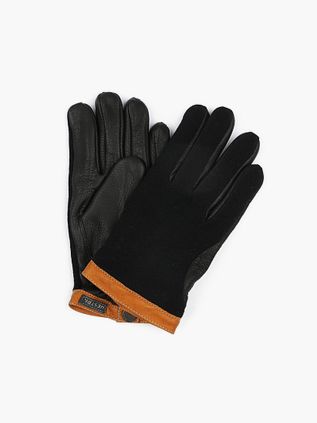 Hestra Handschoen Wool Tricot Leer Zwart