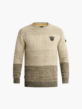 PME Legend Striped Structure Pullover Beige