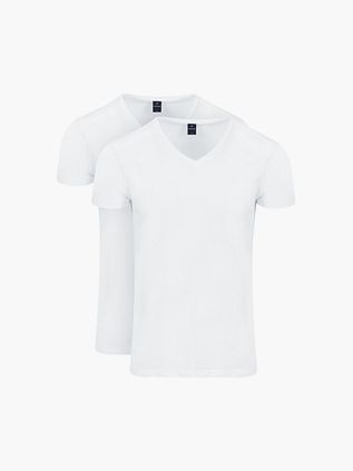 Suitable Vitasu T-shirt V-udskæring Hvid 2-pakke