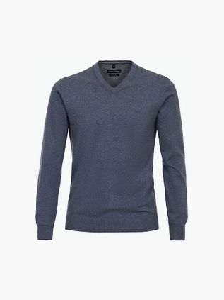 Sweter CASAMODA z dekoltem V, niebieski