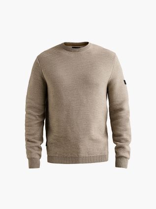 PME Legend Rib Structure Pullover Beige