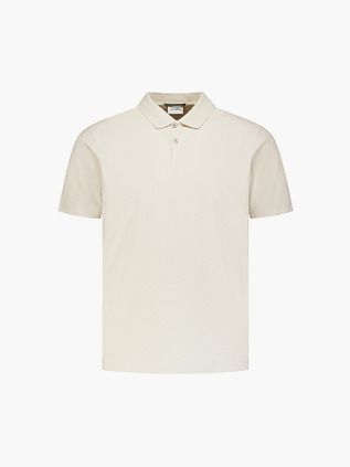 No Excess polo in maglia strutturata ecru