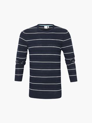 Blue Industry Pullover Stribet Mørkeblå