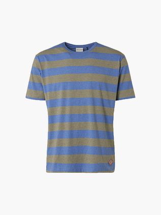 Camiseta de rayas No Excess en azul y verde