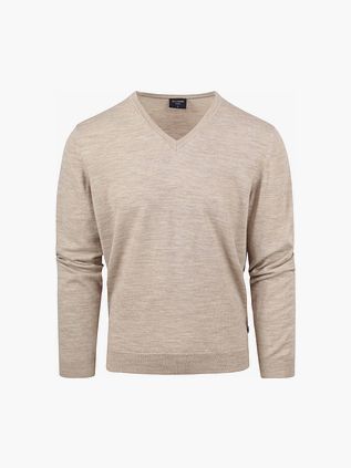 Beżowy sweter wełniany OLYMP Casual