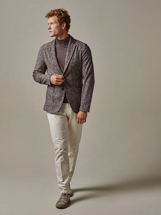 Profuomo Blazer i uld i brunmelange