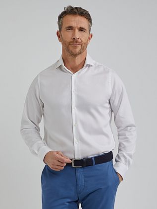 Steppin' Out Skjorte Dobby Hvid