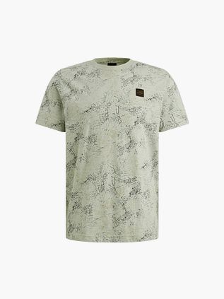 PME Legend Slub Jersey T-Shirt Allover Print Cameo Green