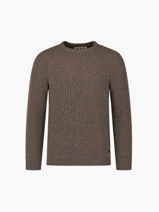Barbour Pullover Laine d'Agneau Knitted Marron
