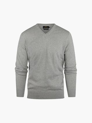 Steppin' Out Pullover Cashmere V-Neck Melange Grey