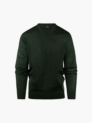 Steppin' Out Tröja V-ringning Merinoull Mörkgrön