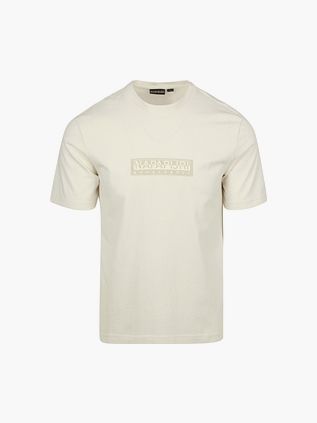 Napapijri T-Shirt Logo Blanc Cassé