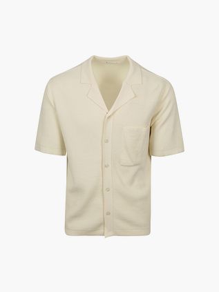 KnowledgeCotton Apparel Strikket Topp Off White