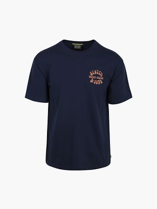 Scotch & Soda T-skjorte Med Ryggtrykk, Marineblå
