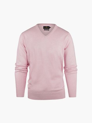 Steppin' Out Trøje i bomuld og cashmere med V-hals i lyserød