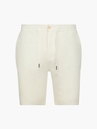 Szorty Scotch and Soda Fave z bawełny i lnu w kolorze ecru