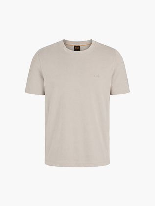 T-shirt BOSS Interlock w kolorze beżowym