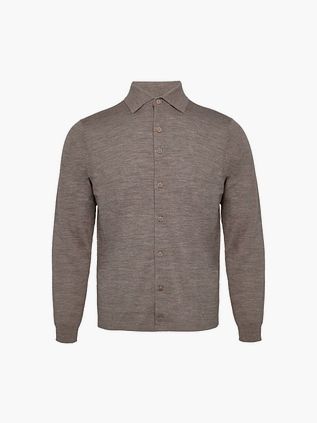 R2 Amsterdam Knitted Pull Chemise Mérinos Taupe