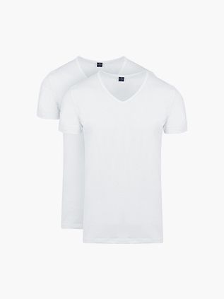 Suitable Vita T-shirt V-udskæring Hvid 2-pakke