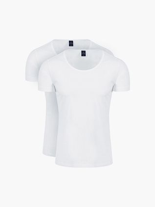 Suitable Otaru T-shirt med Bred Rund Hals Hvid 2-Pak